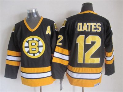 Boston Bruins #12 Adam Oates 1970's Vintage CCM Black Jersey