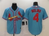 St. Louis Cardinals #4 Yadier Molina Light Blue Cool Base Jersey