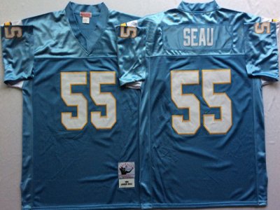 San Diego Chargers #55 Junior Seau Throwback Powder Blue Jersey