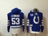 Indianapolis Colts #53 Darius Leonard Blue Pocket Pullover Hoodie