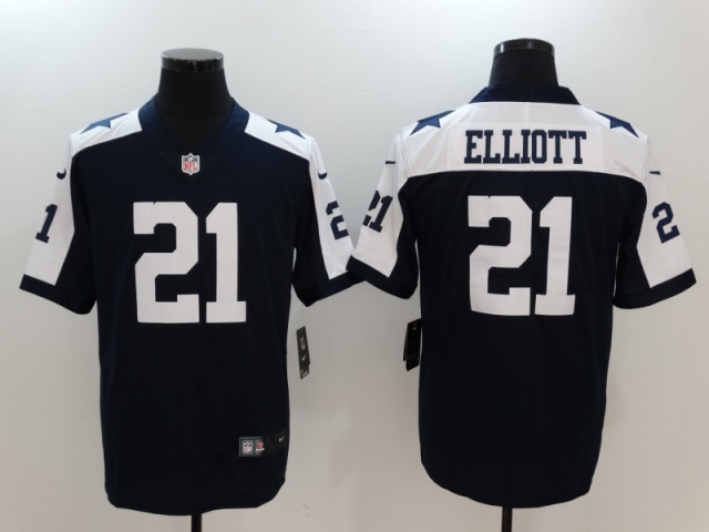 Dallas Cowboys #21 Ezekiel Elliott Thanksgiving Blue Vapor Limited Jersey - Click Image to Close