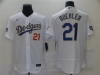 Los Angeles Dodgers #21 Walker Buehler White 2021 Gold Program Flex Base Jersey