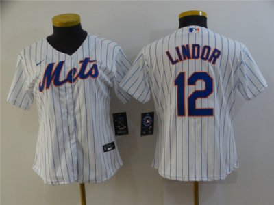 Women's New York Mets #12 Francisco Lindor White Cool Base Jersey