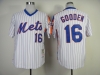 New York Mets #16 Dwight Gooden 1986 White Pinstripe Throwback Jersey