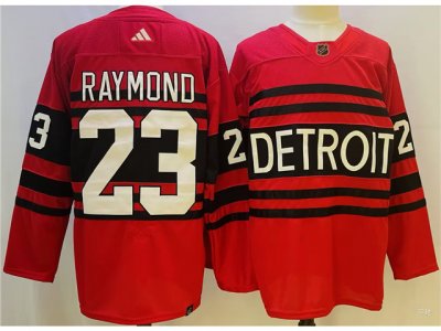 Detroit Red Wings #23 Lucas Raymond Red Reverse Retro 2.0 Jersey