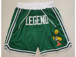 Boston Celtics Just Don Legend #33 Larry Bird Green Basketball Shorts