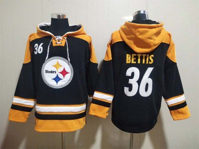 Pittsburgh Steelers #36 Jerome Bettis Black Pullover Hoodie Jersey