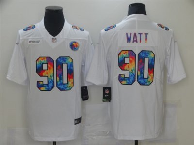 Pittsburgh Steelers #90 T.J. Watt White Rainbow Vapor Limited Jersey
