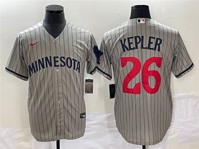 Minnesota Twins #26 Max Kepler 2023 Gray Pinstripe Cool Base Jersey