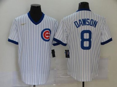 Chicago Cubs #8 Andre Dawson White Cooperstown Collection Cool Base Jersey