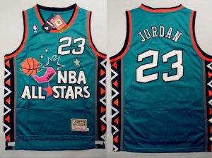 1996 NBA All-Star Game Eastern Conference #23 Michael Jordan Teal Hardwood Classic Jersey
