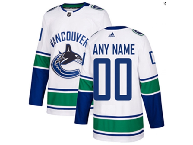 Vancouver Canucks Custom #00 Away White Jersey - Click Image to Close