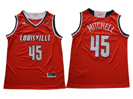 NCAA Louisville Cardinals #45 Donovan Mitchell Red College Basketball Jersey