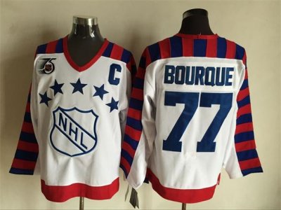 Boston Bruins #77 Ray Bourque 1992 All Star Game Vintage CCM 75th White Jersey