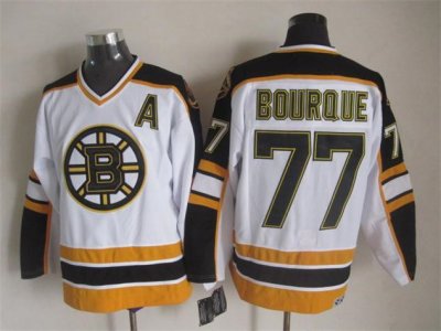 Boston Bruins #77 Ray Bourque 2000's Vintage CCM White Jersey