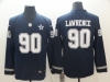 Dallas Cowboys #90 Demarcus Lawrence Blue Therma Long Sleeve Jersey