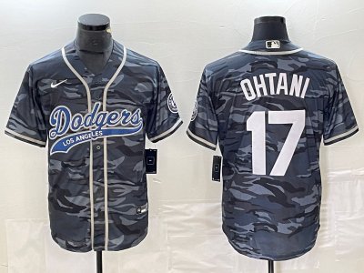 Los Angeles Dodgers #17 Shohei Ohtani Camo Cool Base Jersey