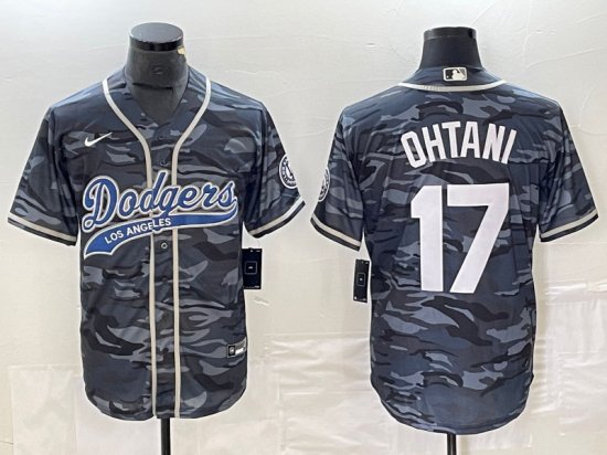 Los Angeles Dodgers #17 Shohei Ohtani Camo Cool Base Jersey