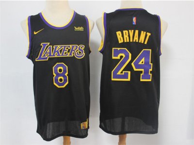 Los Angeles Lakers #8/24 Kobe Bryant 2020-21 Black Earned Edition Swingman Jersey