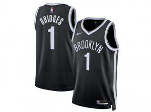 Brooklyn Nets #1 Mikal Bridges Black Swingman Jersey