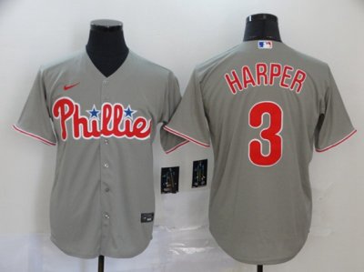 Philadelphia Phillies #3 Bryce Harper Gray Cool Base Jersey