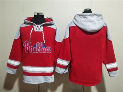 Philadelphia Phillies Blank Red Pullover Hoodie Jersey