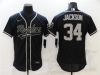 Las Vegas Raiders #34 Bo Jackson Black Baseball Flex Base Jersey