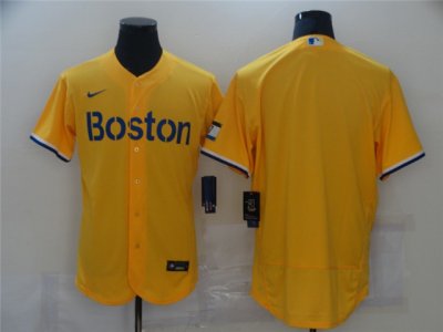 Boston Red Sox Blank Gold 2021 City Connect Flex Base Team Jersey