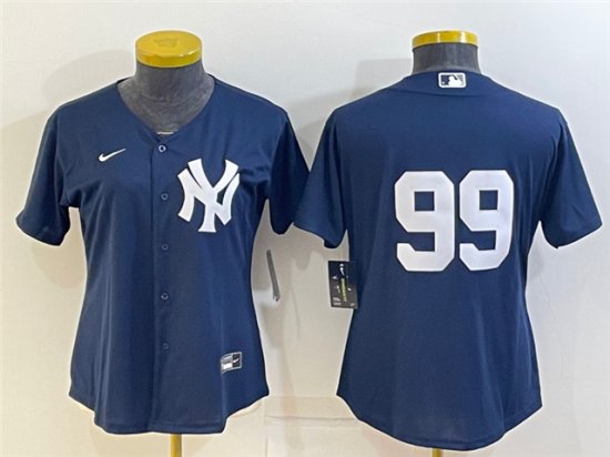 Women's New York Yankees #99 Aaron Judge Navy without name Cool Base Jersey