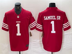 San Francisco 49ers #1 Deebo Samuel Sr. Red Vapor F.U.S.E. Limited Jersey