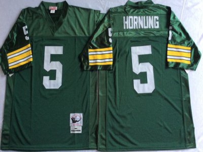 Green Bay Packers #5 Paul Hornung 1966 Throwback Green Jersey