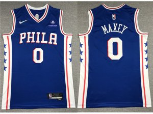 Philadelphia 76ers #0 Tyrese Maxey Blue Swingman Jersey
