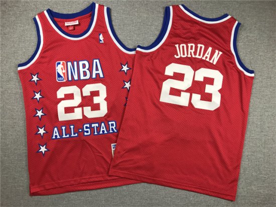 Youth 1989 NBA All-Star Game #23 Michael Jordan Red Hardwood Classics Jersey