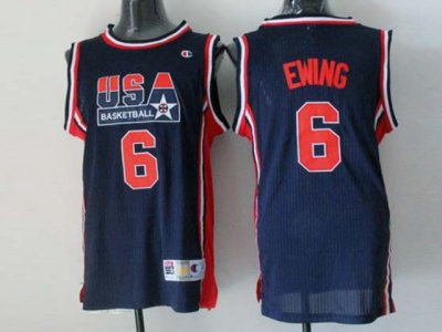1992 Olympic Team USA #6 Patrick Ewing Navy Jersey