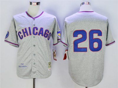 Chicago Cubs #26 Billy Williams 1968 Throwback Gray Jersey