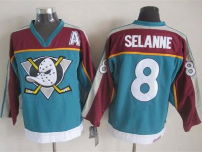 Anaheim Mighty Ducks #8 Teemu Selanne 1998 CCM Vintage Teal Jersey