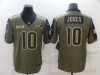 New England Patriots #10 Mac Jones 2021 Olive Salute To Service Limited Jersey