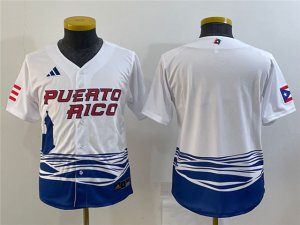 Youth Puerto Rico Blank White 2023 World Baseball Classic Jersey