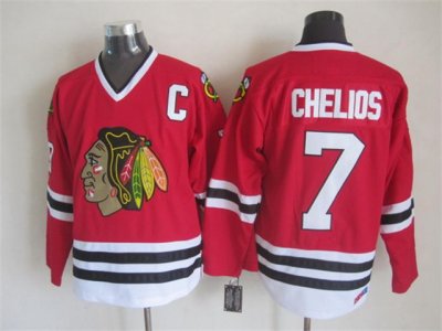 Chicago Blackhawks #7 Chris Chelios CCM Vintage Red Jersey