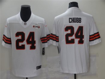 Cleveland Browns #24 Nick Chubb White 1946 Vapor Limited Jersey