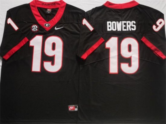 NCAA Georgia Bulldogs #19 Brock Bowers Black College Football Jersey