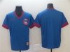 Chicago Cubs Blank Blue Cooperstown Collection Legend V Neck Cool Base Nike Jersey