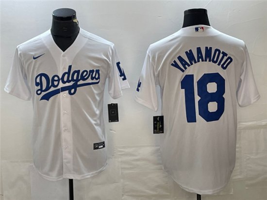Los Angeles Dodgers #18 Yoshinobu Yamamoto White Cool Base Jersey