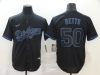Los Angeles Dodgers #50 Mookie Betts Black Shadow Cool Base Jersey