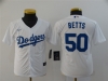 Youth Los Angeles Dodgers #50 Mookie Betts White 2020 Cool Base Jersey