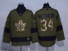 Toronto Maple Leafs Leafs #34 Auston Matthews Green Salute To Service Jersey