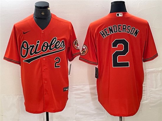 Baltimore Orioles #2 Gunnar Henderson Orange Limited Jersey