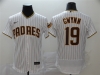 San Diego Padres #19 Tony Gwynn White Pinstripe Flex Base Jersey