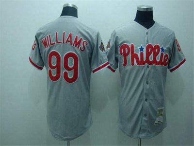 Philadelphia Phillies #99 Mitch Williams Throwback Gray Jersey