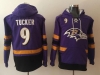 Baltimore Ravens #9 Justin Tucker Purple Pocket Pullover Hoodie